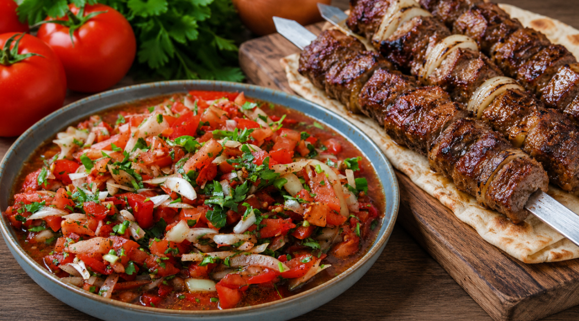 Kababların Yanına Yarasan tablacı Salatı