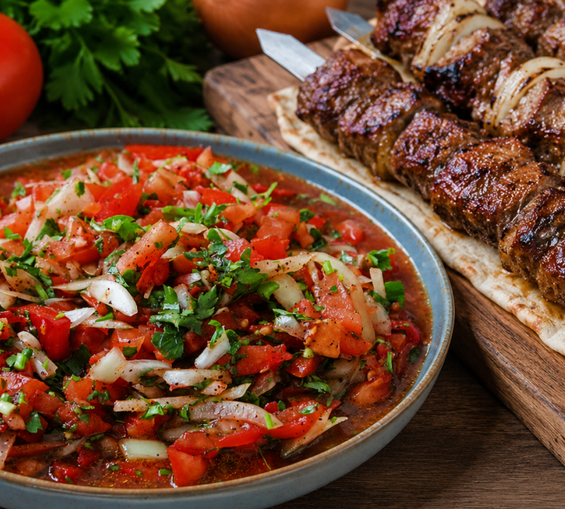 Kababların Yanına Yarasan tablacı Salatı