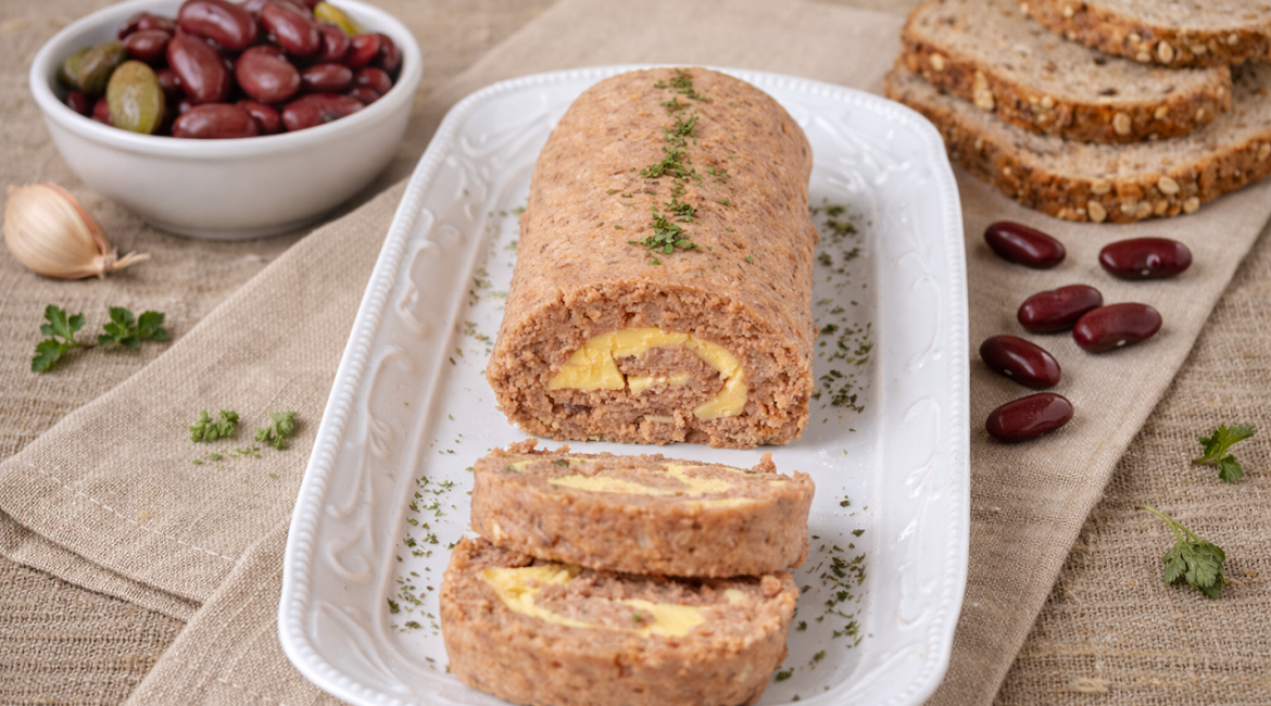 faydalı ve lezzetli qırmızı lobyalı pastet rulet