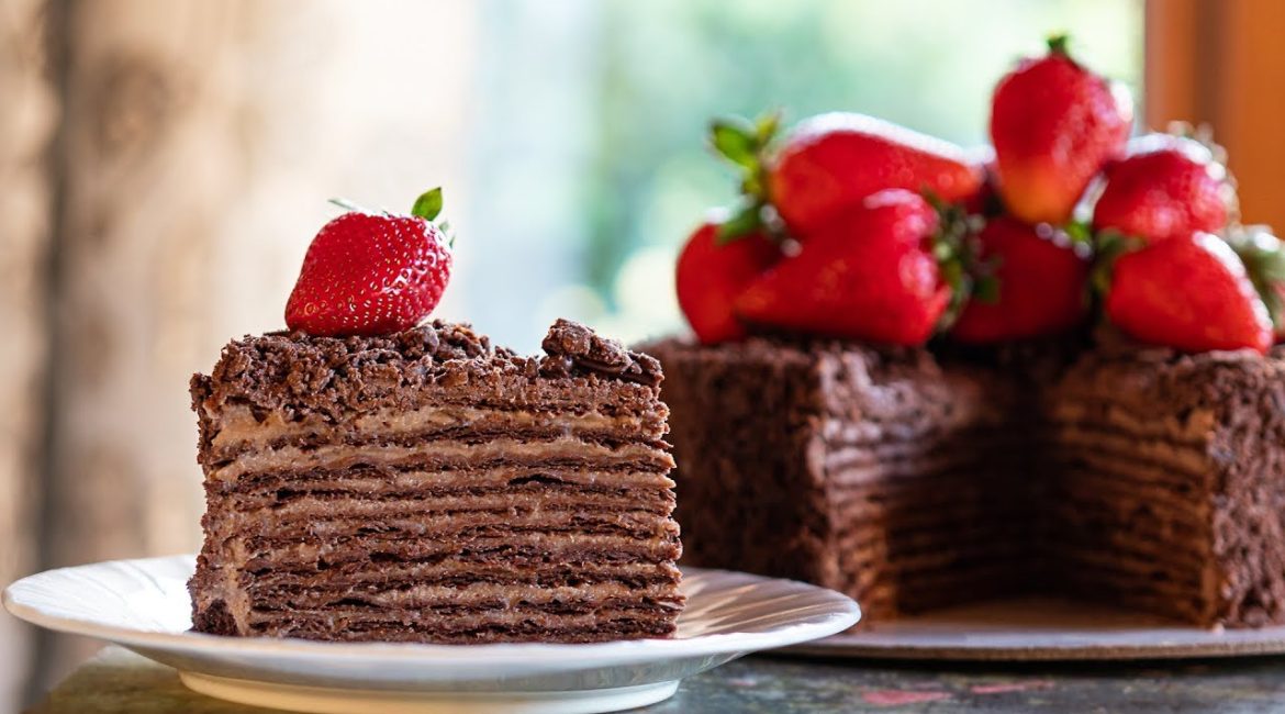 zengin sokolad dadı ile sokoladlı napoleon tortu